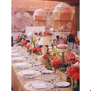 Up, up, & Away!  Travel - themed wedding banquet