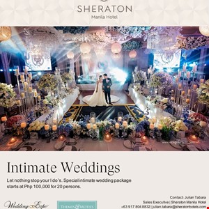 Intimate Weddings at Sheraton for 100K plus!